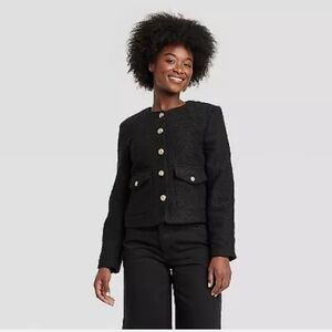 Women's Button-Front Jacket - Universal Thread Black S Brand New 🆕